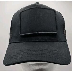 Beechfield Headwear Trucker Hat Mesh Snapback Cap with Removable Patch Black NWT